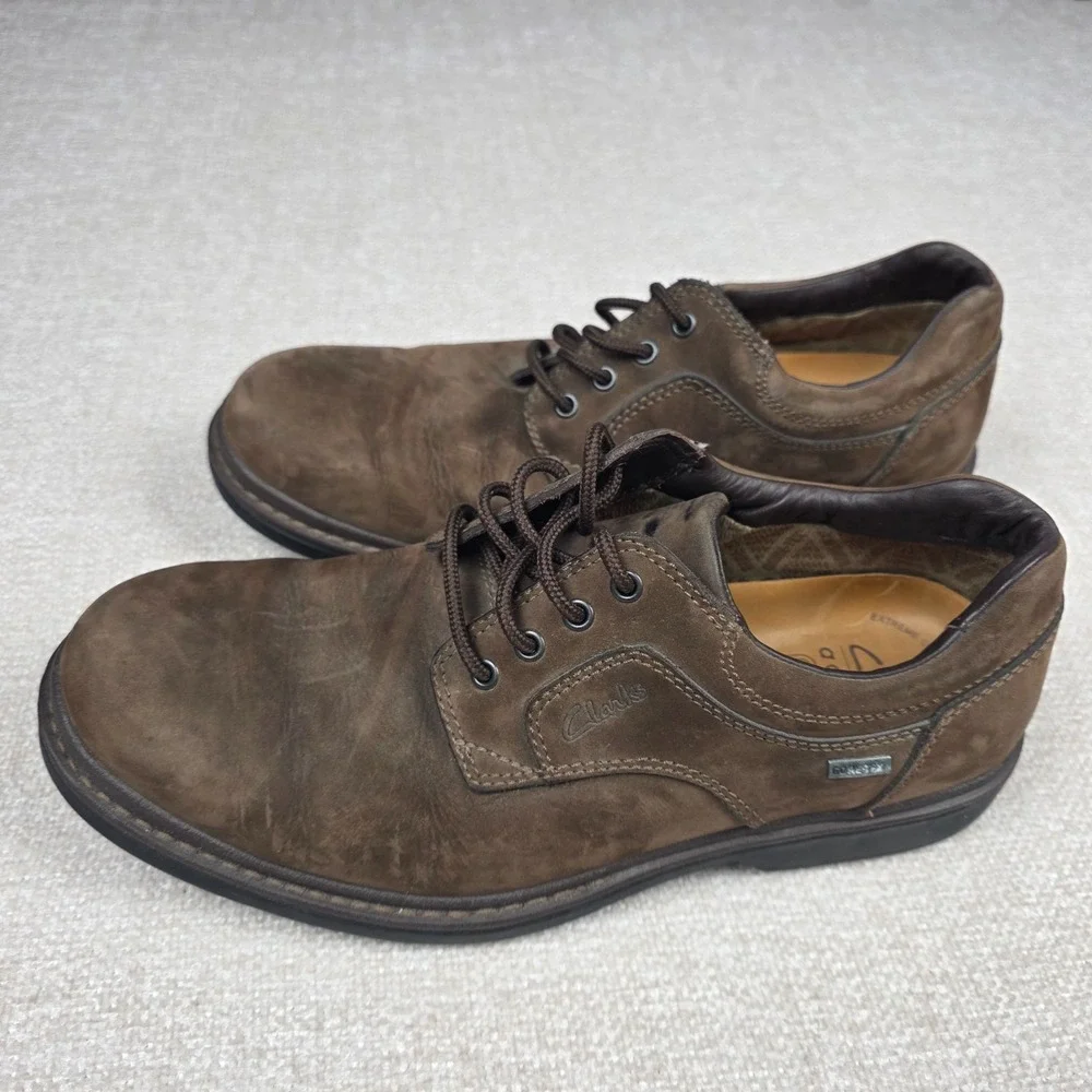 Clarks Active Air Mens 10.5 M Brown Leather‎ Oxford Casual Shoes 71972